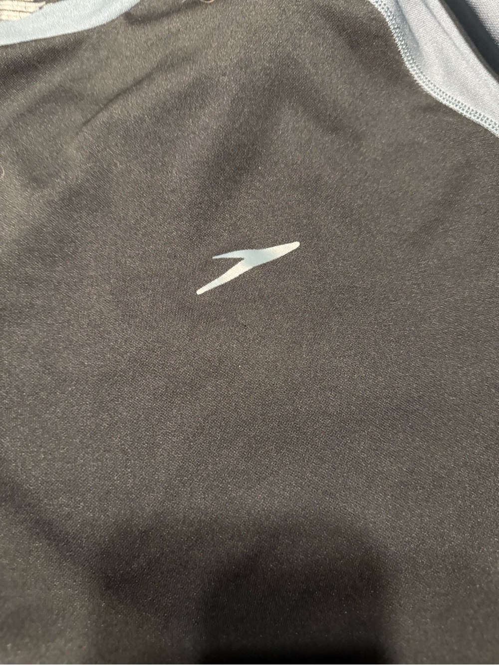 Speedo Black Swim Rash Guard with Light Blue Logo